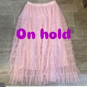Hand Crafted Soft Pink Tulle A-Line Skirt